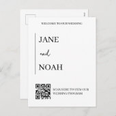 QRコーミニマルドを使用した美的な結婚式の招待 シーズンポストカード (正面/裏面)