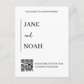 QRコーミニマルドを使用した美的な結婚式の招待 シーズンポストカード (正面)