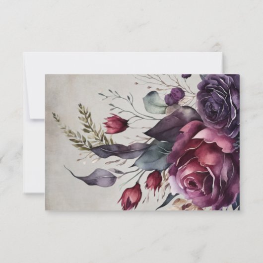 QRコーミニマルドウェディングRSVP応答カード 出欠カード (裏面)