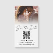 qrコーミニマルドカップル写真を保存する日付マグネット (正面)