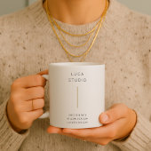 QRコーミニマルドシンプルのクリーンモダン金ゴールド コーヒーマグカップ