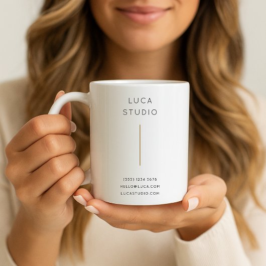 QRコーミニマルドシンプルのクリーンモダン金ゴールド コーヒーマグカップ