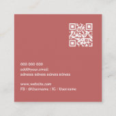 QRコーミニマルドバラテラコッタリーフ スクエア名刺 (裏面)