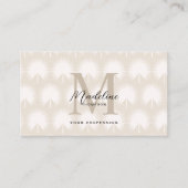 QRコーミニマルドベージュアナハウ葉スクリプトモノグラム 名刺 (正面)