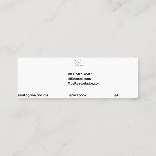 QRコーミニマルドホワイトシンプル星 スキニー名刺 (裏面)