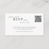 QRコーミニマルドモダンシンプル結婚のオンライン出欠 エンクロージャーカード (正面)