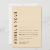 QRコーミニマルドモダンベ結婚ージュ 招待状 (正面)