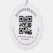 qrコーミニマルド小企業美しいサロントレンディー オーナメントカード (左)