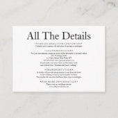 QRコーミニマルド詳細ホワエレガントイトの結婚Encl エンクロージャーカード (正面)