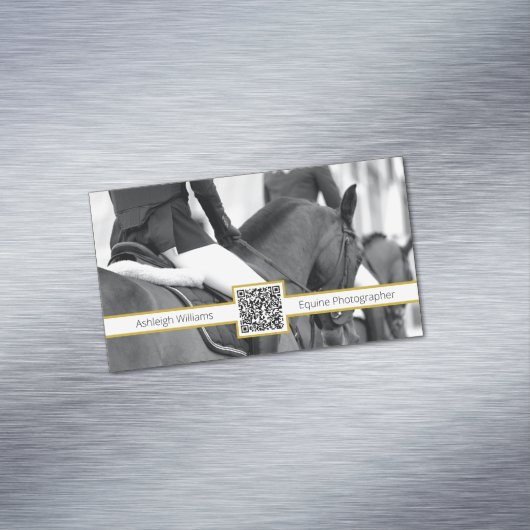 QRコーミニマルド馬/写ウマ科の真ビジネス マグネット名刺 (インサイチュ)