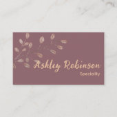 QRコーミニマルドterracottaピンクリーフ名刺 名刺 (正面)