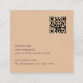 QRコーミニマルドterracottaピンクリーフ スクエア名刺 (裏面)