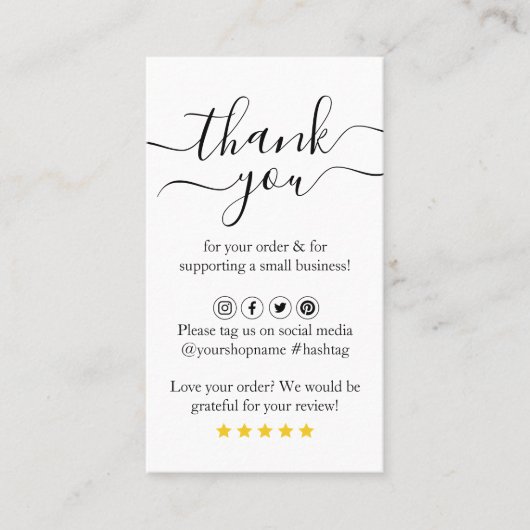 QRコーモダンドご注文の挿入カード 名刺 (正面)