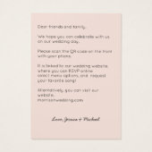 QRコーモダンドすべて1つの赤面結婚式招待状 (裏面)