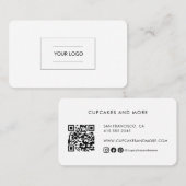 QRコーモダンドとロゴ付きビジネスカスタムカード 名刺 (正面/裏面)