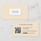 QRコーモダンドとロゴ付きビジネスカスタムカード 名刺 (正面/裏面)