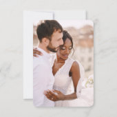 QRコーモダンドと写真を使用したウェディングRSVP 出欠カード (裏面)