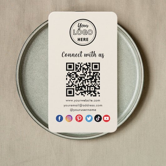 QRコーモダンドと当社のソーシャルメディアとの接続 名刺