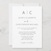 QRコーモダンドのミニマル結婚リスト 招待状 (正面)