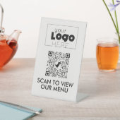 QRコーモダンドのメニュ連絡ー表記号をスキャンしない 台座サイン (インサイチュ)