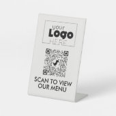 QRコーモダンドのメニュ連絡ー表記号をスキャンしない 台座サイン (正面)