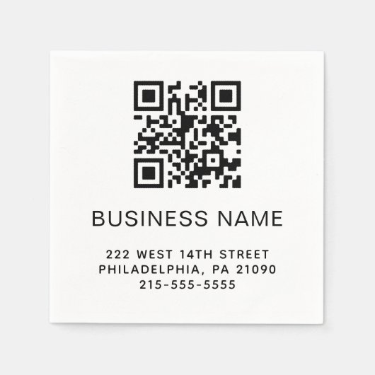 QRコーモダンドの会社名またはロゴ スタンダードカクテルナプキン (正面)