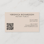 QRコーモダンドの公証人を追加, ミニマルBeige & Gray 名刺 (裏面)