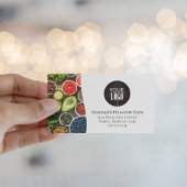 QRコーモダンドの写真とロゴ黒 名刺