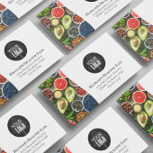 QRコーモダンドの写真とロゴ黒 名刺