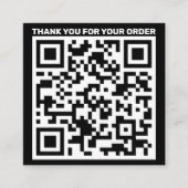 QRコーモダンドの感謝していオーダー白黒 スクエア名刺 (正面)