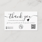 qrコーモダンドの白黒のオーダ感謝していー 名刺 (正面)