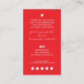 QRコーモダンドの赤い順序をスクリプ感謝していトする 名刺 (裏面)