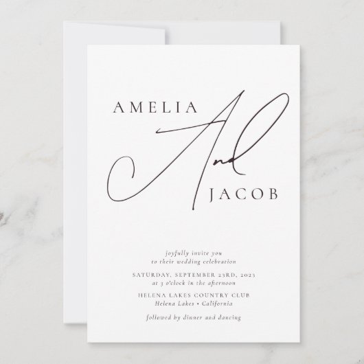 QRコーモダンドをすべて1つにまとめたスクリプトを作成結婚する 招待状 (正面)