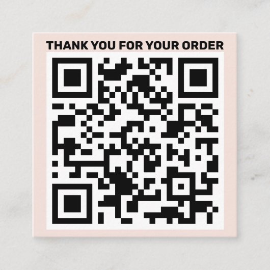 QRコーモダンドをオ感謝していーダーする赤面ピンク スクエア名刺 (正面)