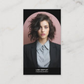 QRコーモダンドを使用したスタイリスト写真ソーシャルメディア 名刺 (正面)