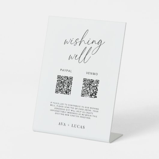 QRコーモダンドを使用したデジタル願い井戸サイン 台座サイン (正面)