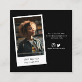 QRコーモダンドを使用した写真スタイルリストのソーシャルメディア スクエア名刺 (正面)