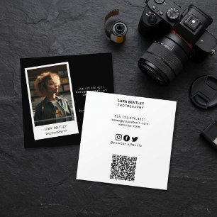 QRコーモダンドを使用した写真スタイルリストのソーシャルメディア スクエア名刺