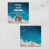 QRコーモダンドを使用した海をテーマにした割引クーポン 割引カード (正面/裏面)