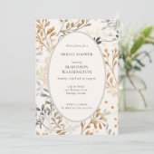 QRコーモダンドを使用した秋の葉ブライダルシャワー 招待状 (スタンド正面)