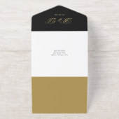 QRコーモダンドアールデコモノグラム結婚の箔 オールインワン招待状 (外側)