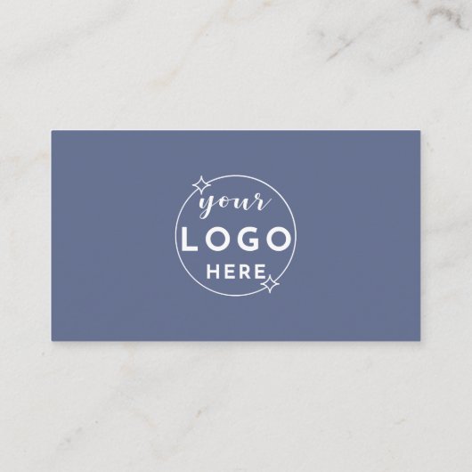 QRコーモダンドカスタムロゴ/ソーシャルメディアのアイコン青 名刺 (裏面)