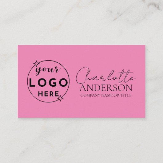 QRコーモダンドカスタムロゴSNSピンク 名刺 (裏面)