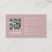 QRコーモダンドカスタムロゴSNS埃バラ 名刺 (正面)