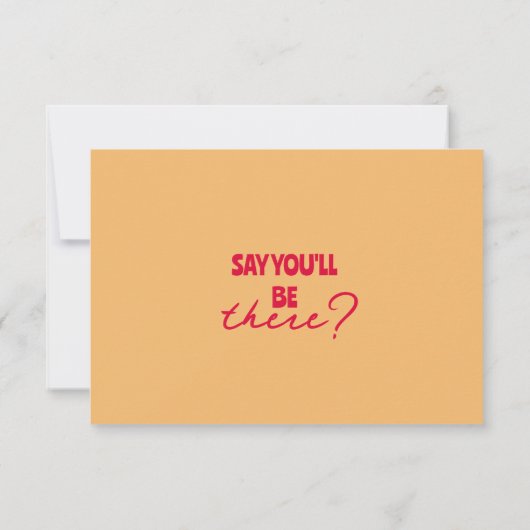 QRコーモダンドカラフルレトロはっきりしたおもしろい結婚 出欠カード (裏面)