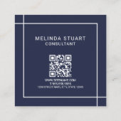 Qrコーモダンドスクエアバス付きミニマリスト・モノグラム スクエア名刺 (裏面)