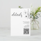 QRコーモダンドスクリプト白黒フローラ詳細 エンクロージャーカード (スタンド正面)
