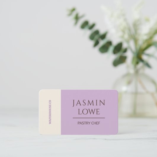 QRコーモダンドソーシャルメディアで薄紫を接続 名刺 (スタンド正面)