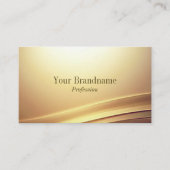 QRコーモダンドノーブル付き茶色ベージュ曲線デコール 名刺 (正面)