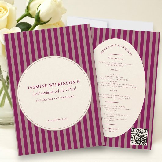 QRコーモダンドバチェロレッテ週末の日程 招待状